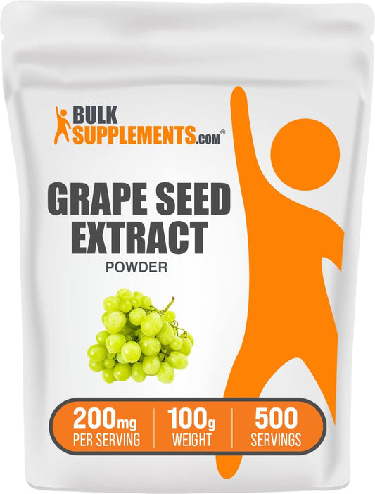 Grape Seed Extract Powder - Antioxidant Supplement, Herbal Source, Gluten Free, 200mg per Serving - 100g (3.5 oz) Pack