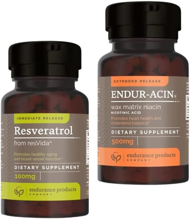 Grape Skin Resveratrol Supplement with Extended Release Niacin - Antioxidant Blend for Endurance & Vitamin B3 Support