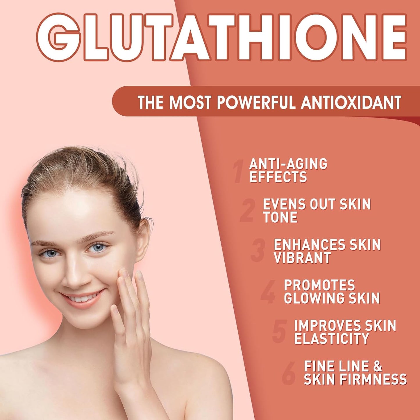 Grapefruit Flavored Glutathione Collagen Gummies for Women with Vitamin C and E - 60 Count
