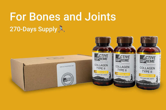 Grass Fed Beef Collagen Hydrolyzed Type 2 Capsules with Vitamin C and Hyaluronic Acid - 3 Pack for Joint and Cartilage Support