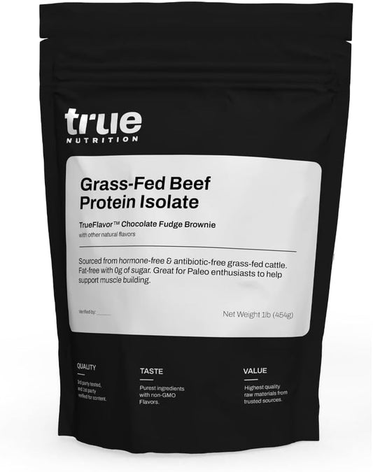 Grass Fed Beef Protein Isolate Powder - Chocolate Fudge Flavor - Zero Carb, Fat, Gluten, Dairy, Soy - 29g Protein per Serving - Paleo, Keto, Carnivore Friendly - 1LB
