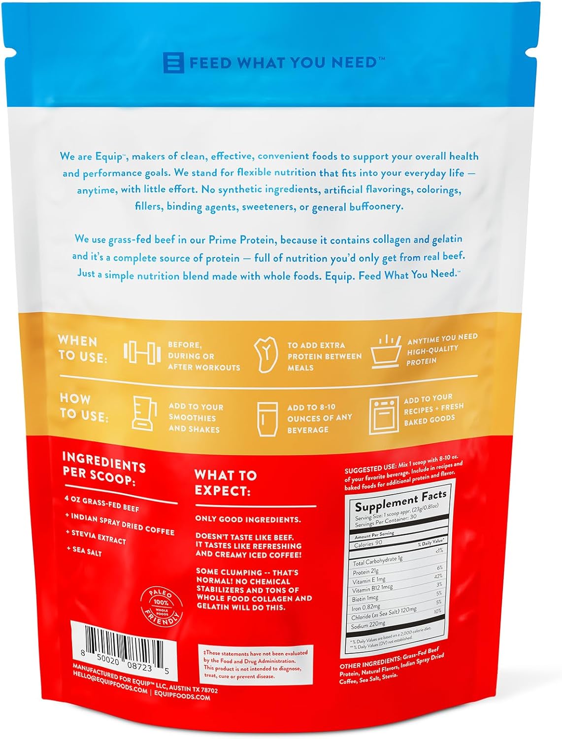 Grass-Fed Beef Protein Isolate Powder - Clean Carnivore Protein for Paleo & Keto Diets - Iced Coffee Flavor - 30 Servings