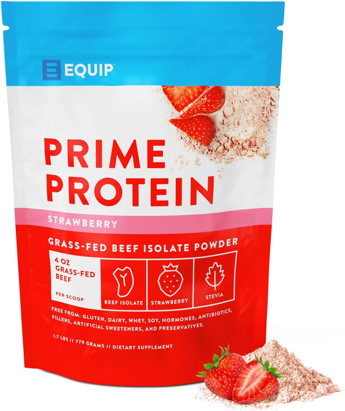 Grass-Fed Beef Protein Isolate Powder - Paleo & Keto Friendly - Supports Tissue Repair & Building - Strawberry Flavor - 30 Servings