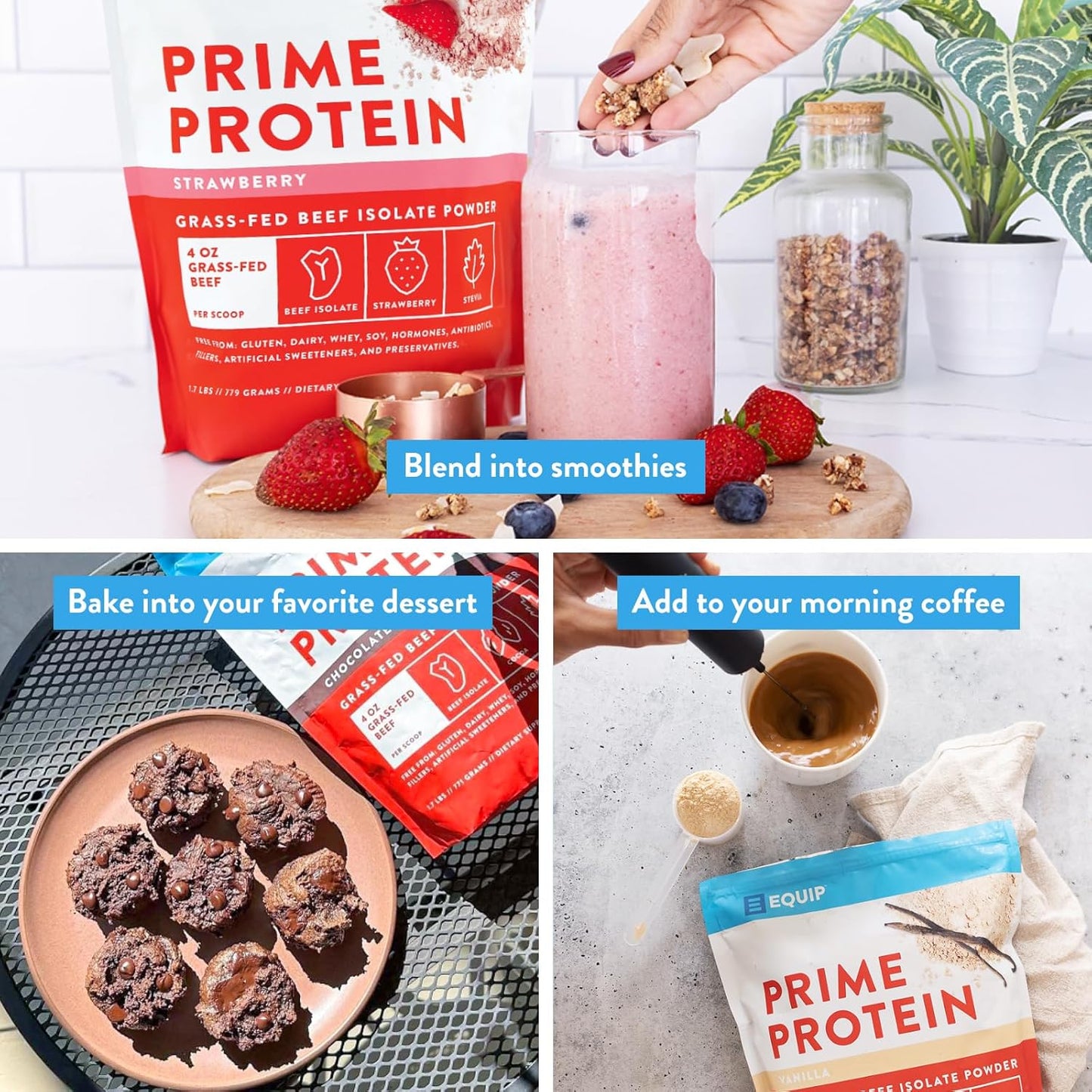 Grass-Fed Beef Protein Isolate Powder - Paleo & Keto Friendly - Supports Tissue Repair & Building - Strawberry Flavor - 30 Servings