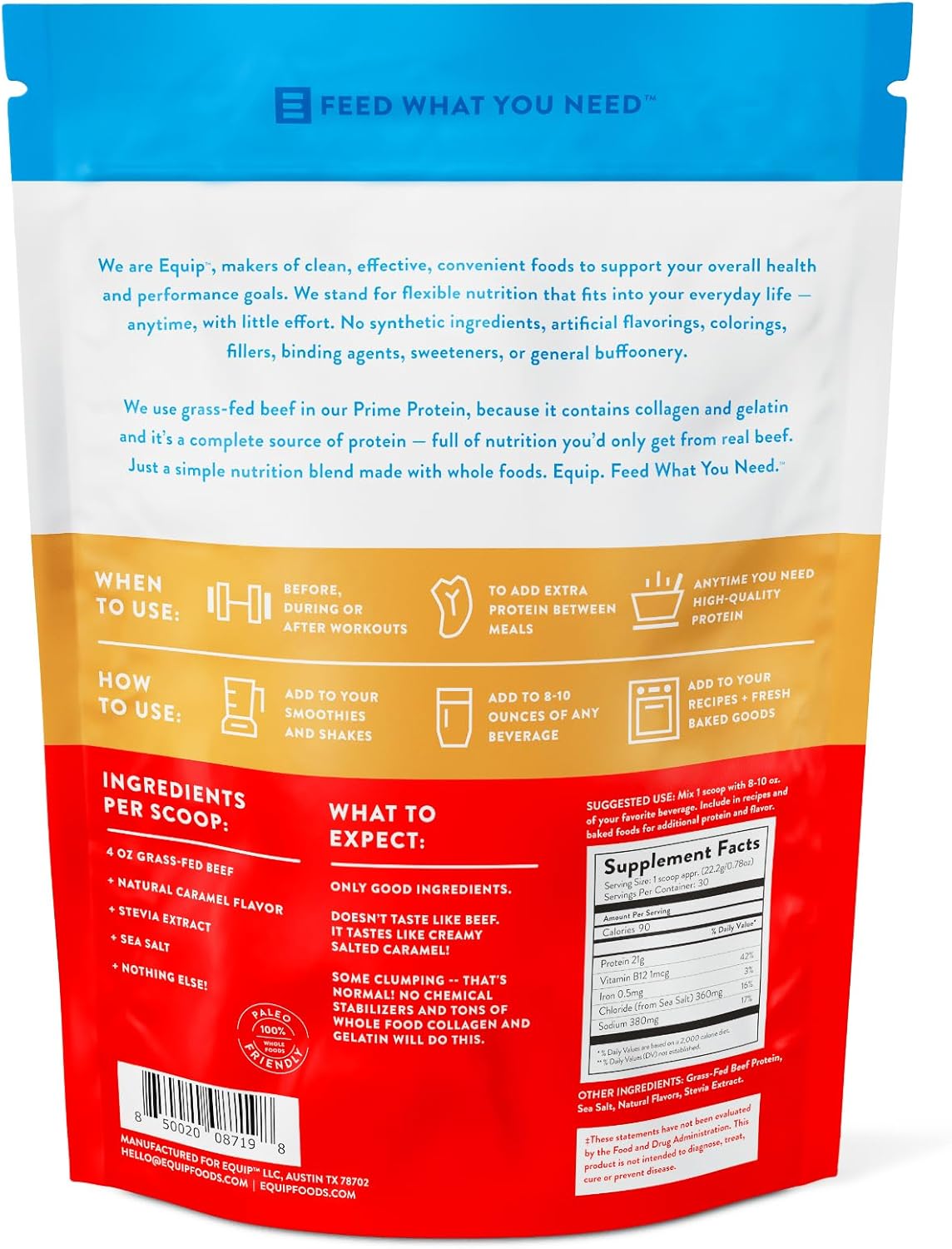 Grass Fed Beef Protein Isolate Powder - Paleo & Keto Friendly, Salted Caramel Flavor, 30 Servings