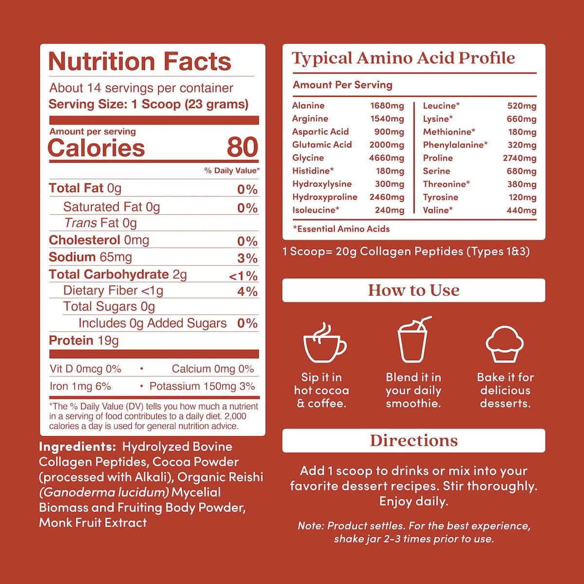 Grass-Fed Chocolate Collagen Peptides Powder for Gut Health & Joint Support, Paleo & Keto Friendly, 11.36 oz