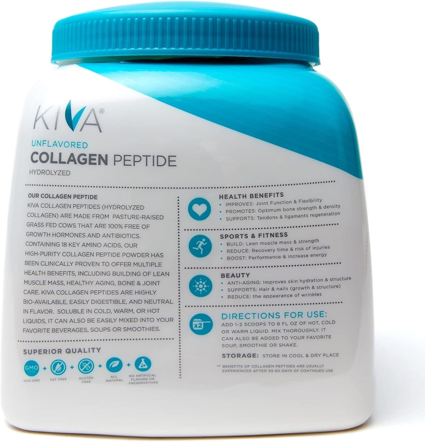 Grass-Fed Collagen Peptide Powder - 16 oz - Hydrolyzed for Better Absorption - Non-GMO & Gluten Free