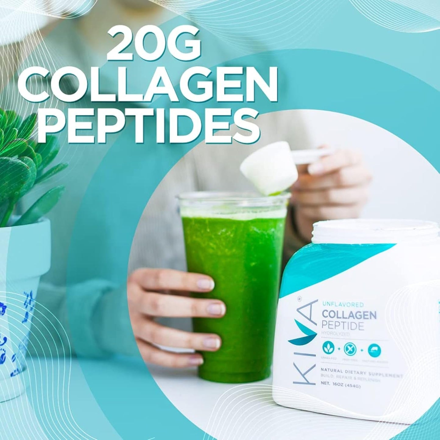 Grass-Fed Collagen Peptide Powder - 16 oz - Hydrolyzed for Better Absorption - Non-GMO & Gluten Free