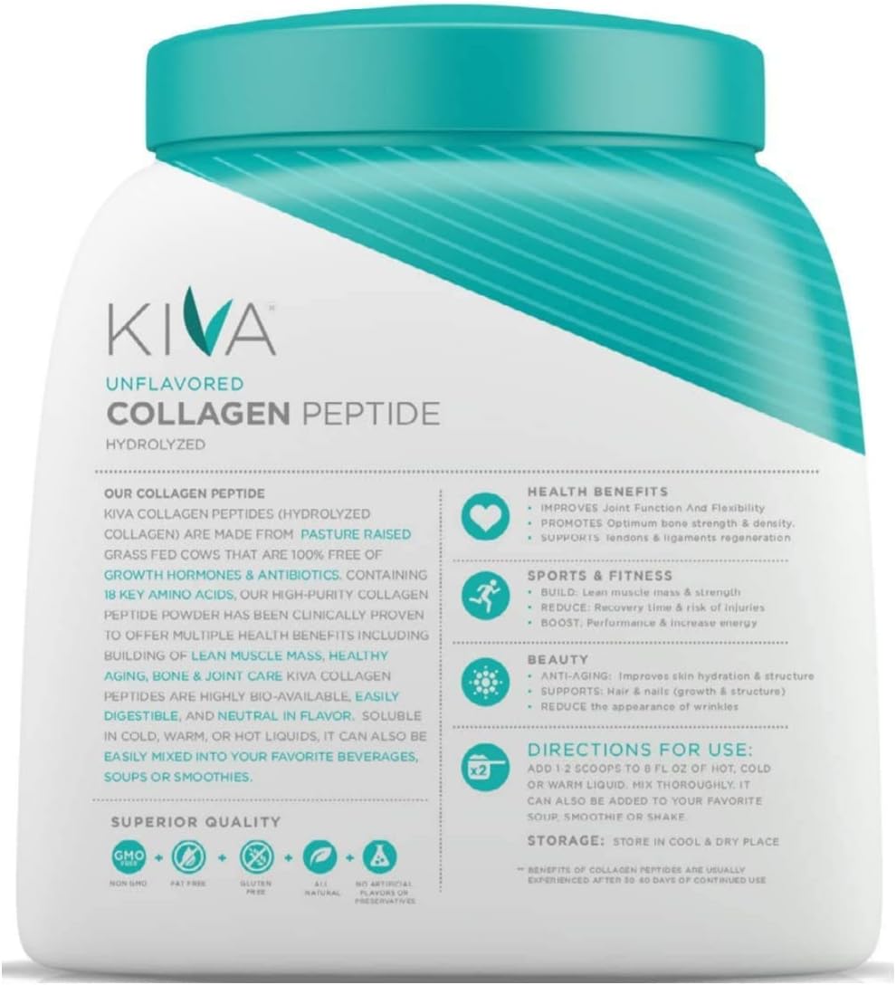 Grass-Fed Collagen Peptide Powder - 16 oz - Hydrolyzed for Better Absorption - Non-GMO & Gluten Free