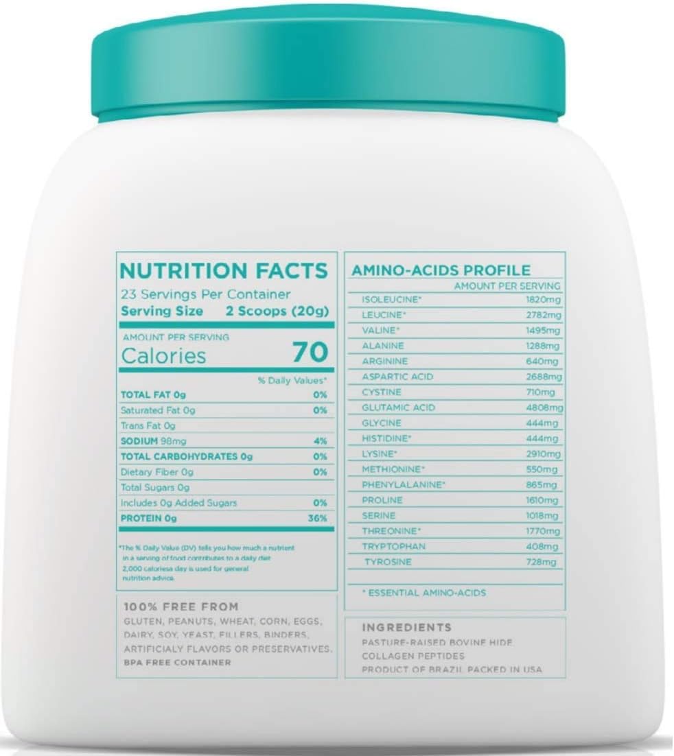Grass-Fed Collagen Peptide Powder - 16 oz - Hydrolyzed for Better Absorption - Non-GMO & Gluten Free