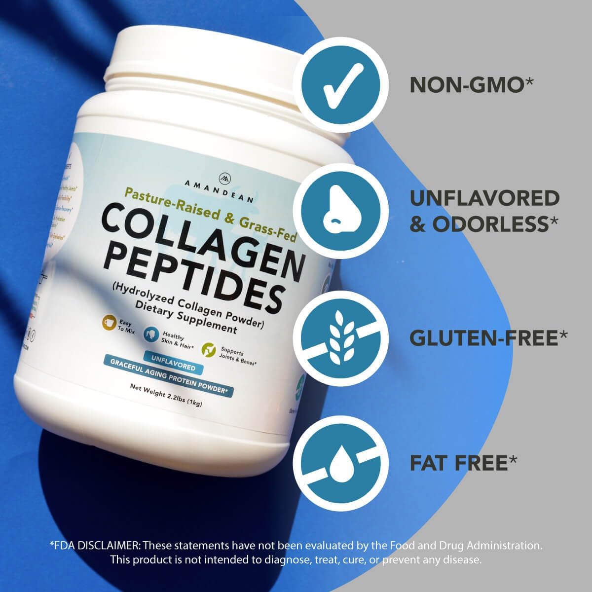 Grass-Fed Collagen Peptides Bundle - 1kg & Stick Packs. Hydrolyzed Type 1 & 3 Protein with 18 Amino Acids for Skin, Hair, Nails. Easy Mix, Unflavored, Non-GMO.