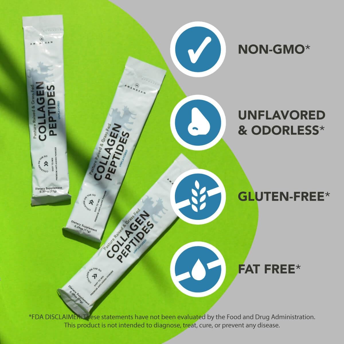 Grass-Fed Collagen Peptides Bundle - 1kg & Stick Packs. Hydrolyzed Type 1 & 3 Protein with 18 Amino Acids for Skin, Hair, Nails. Easy Mix, Unflavored, Non-GMO.