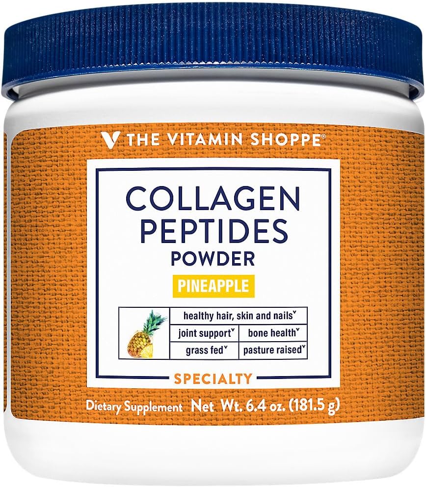 Grass Fed Collagen Peptides Powder for Hair, Skin, Nails, Bones & Joints - Pineapple Flavor - 30 Servings