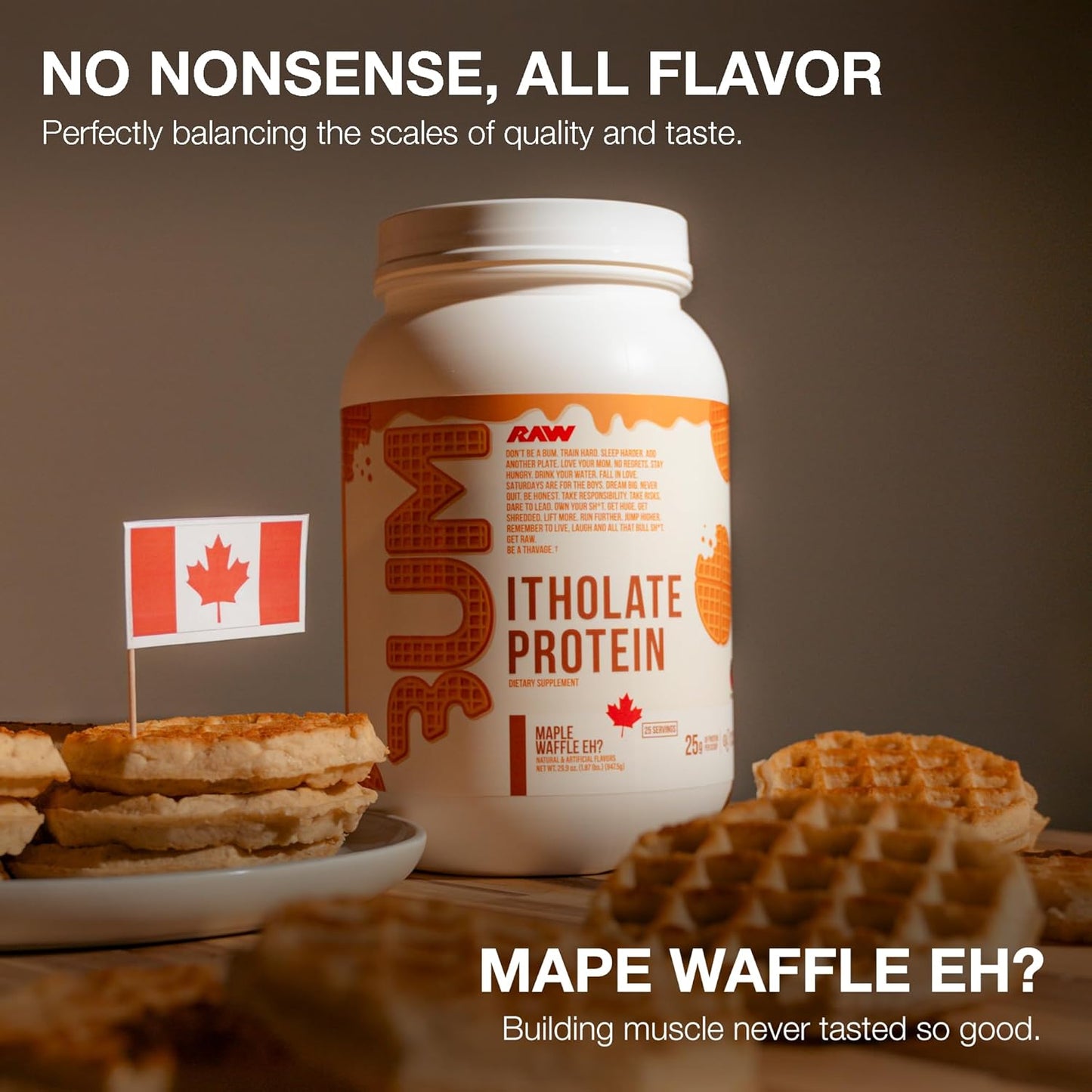 Grass-Fed Maple Waffle Whey Isolate Protein Powder for Muscle Growth & Recovery - Low-Fat, Low Carb - 25 Servings