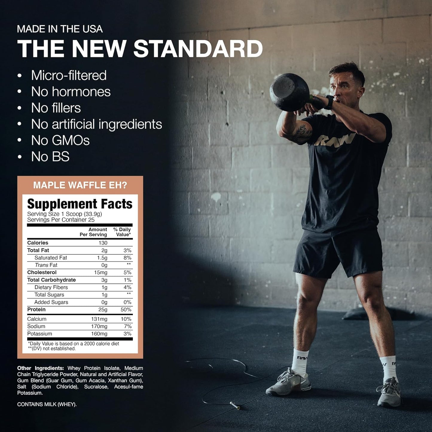 Grass-Fed Maple Waffle Whey Isolate Protein Powder for Muscle Growth & Recovery - Low-Fat, Low Carb - 25 Servings