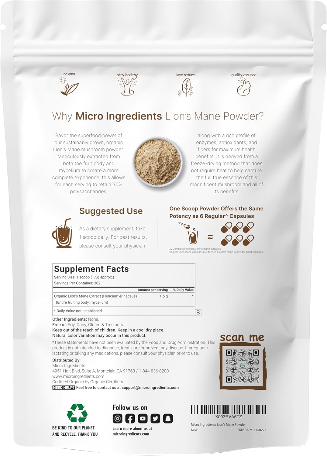 Grass-Fed Multi Collagen Complex & Lions Mane Mushroom Powder Bundle - 2 Pack | Natural Brain, Energy, Immune Health Superfood