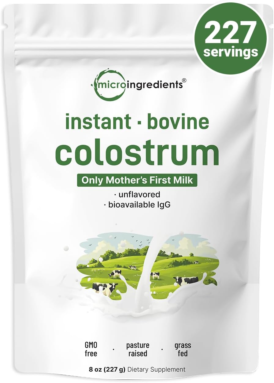 Grass-Fed Multi Collagen Protein Powder & Colostrum Bundle - 2lbs Each | Premium Bovine Peptides & Instant Mother’s Milk - 2 Pack