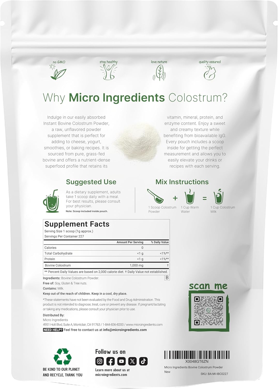 Grass-Fed Multi Collagen Protein Powder & Colostrum Bundle - 2lbs Each | Premium Bovine Peptides & Instant Mother’s Milk - 2 Pack