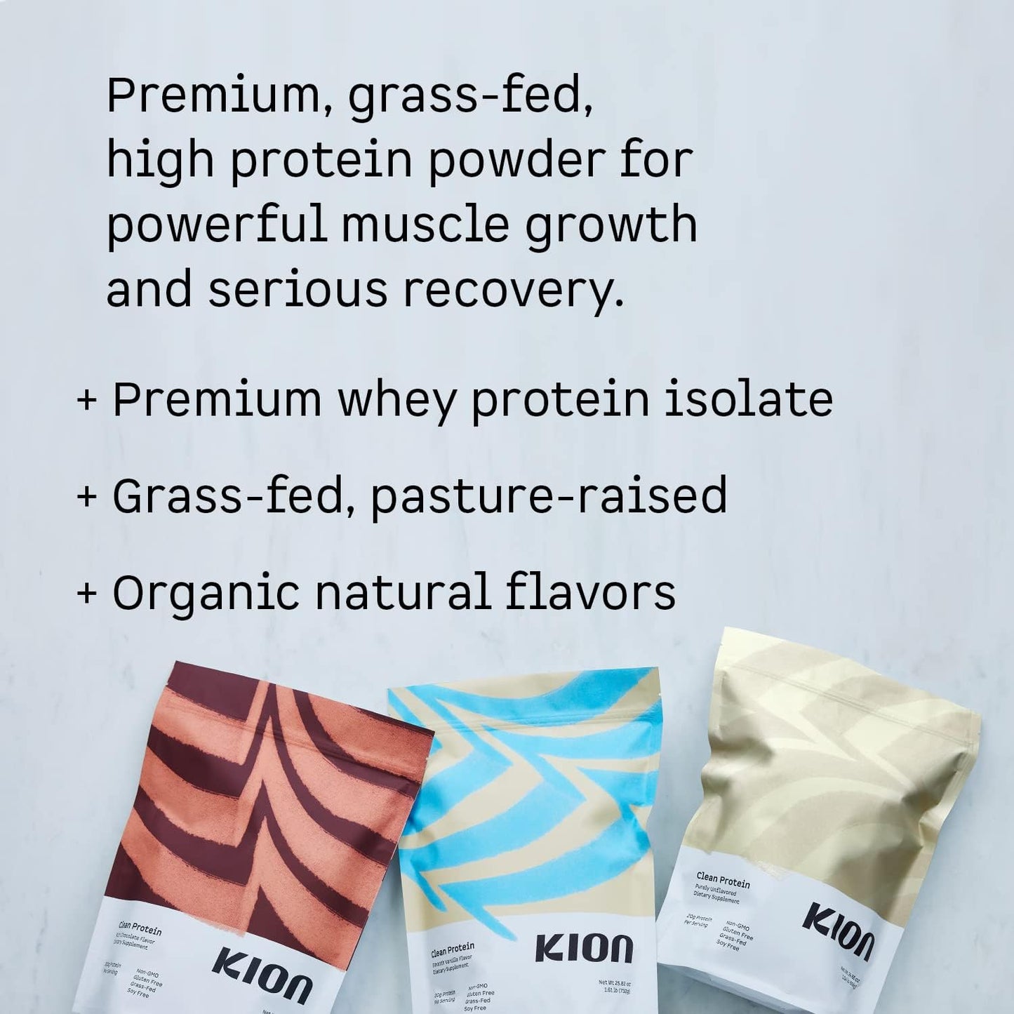 Grass-Fed & Pasture-Raised Whey Isolate Protein Powder - Rich Chocolate Flavor - 30 Servings by Kion Clean Protein - BoostGo Australia