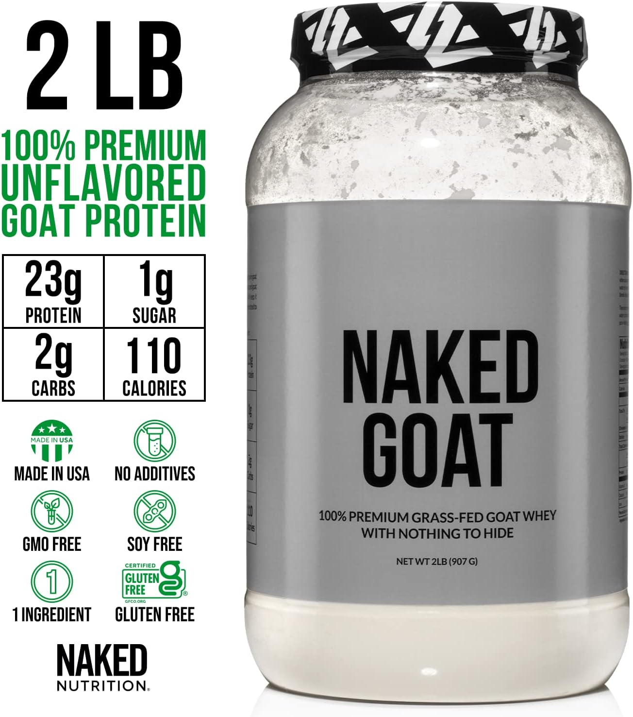 Grass Fed Protein Bundle: 2LB Naked Goat and 2LB Naked Peanut Butter - Naked Nutrition