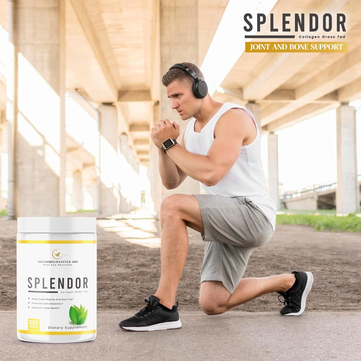 Grass-Fed Splendor Collagen Peptides Powder for Next Gen Nutrition - Type I & III Collagen Peptides from Healthy Cows