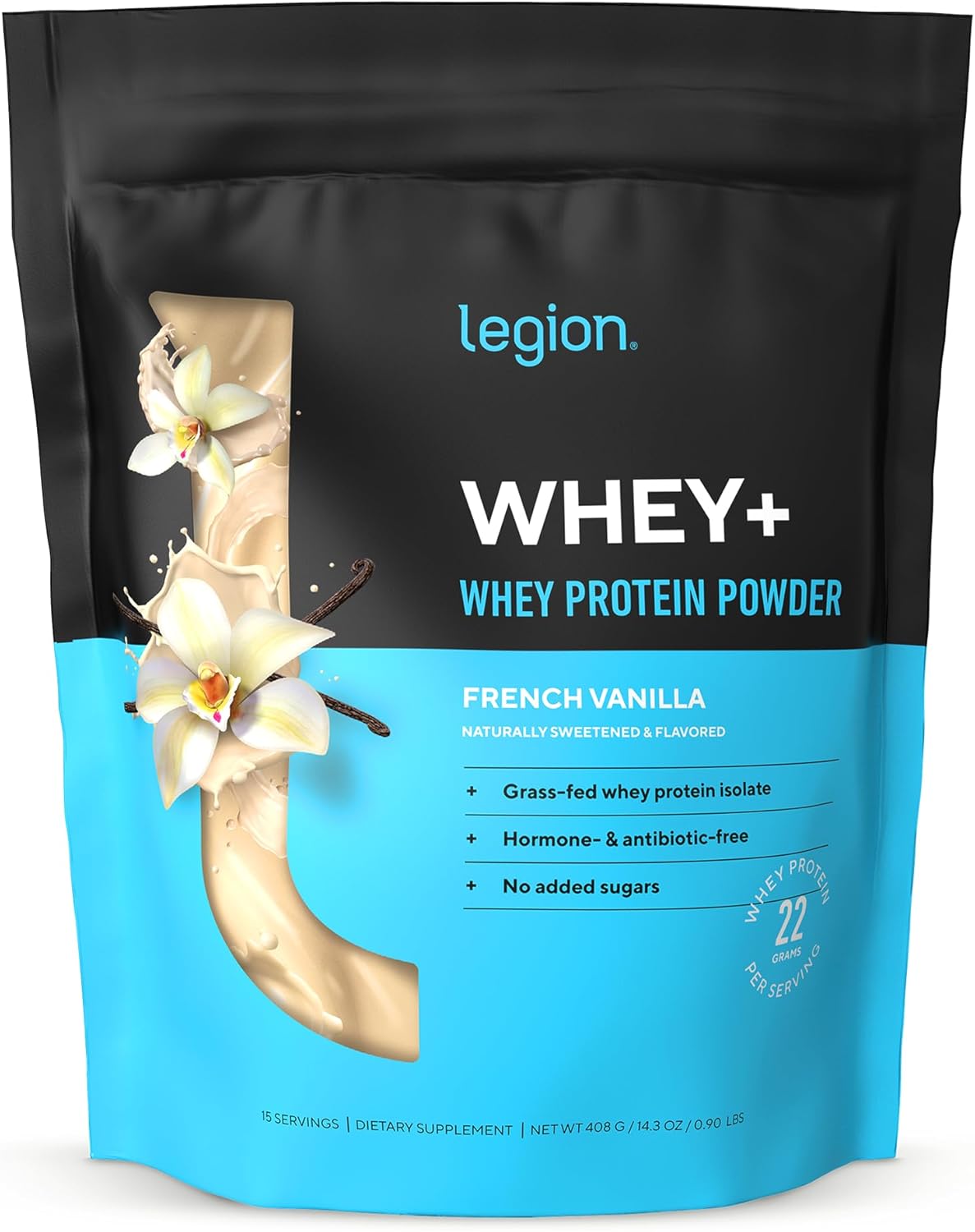 Grass Fed Whey Isolate Protein Powder - Low Carb, Low Calorie, Non-GMO, Lactose Free - Vanilla Flavor - 15 Servings