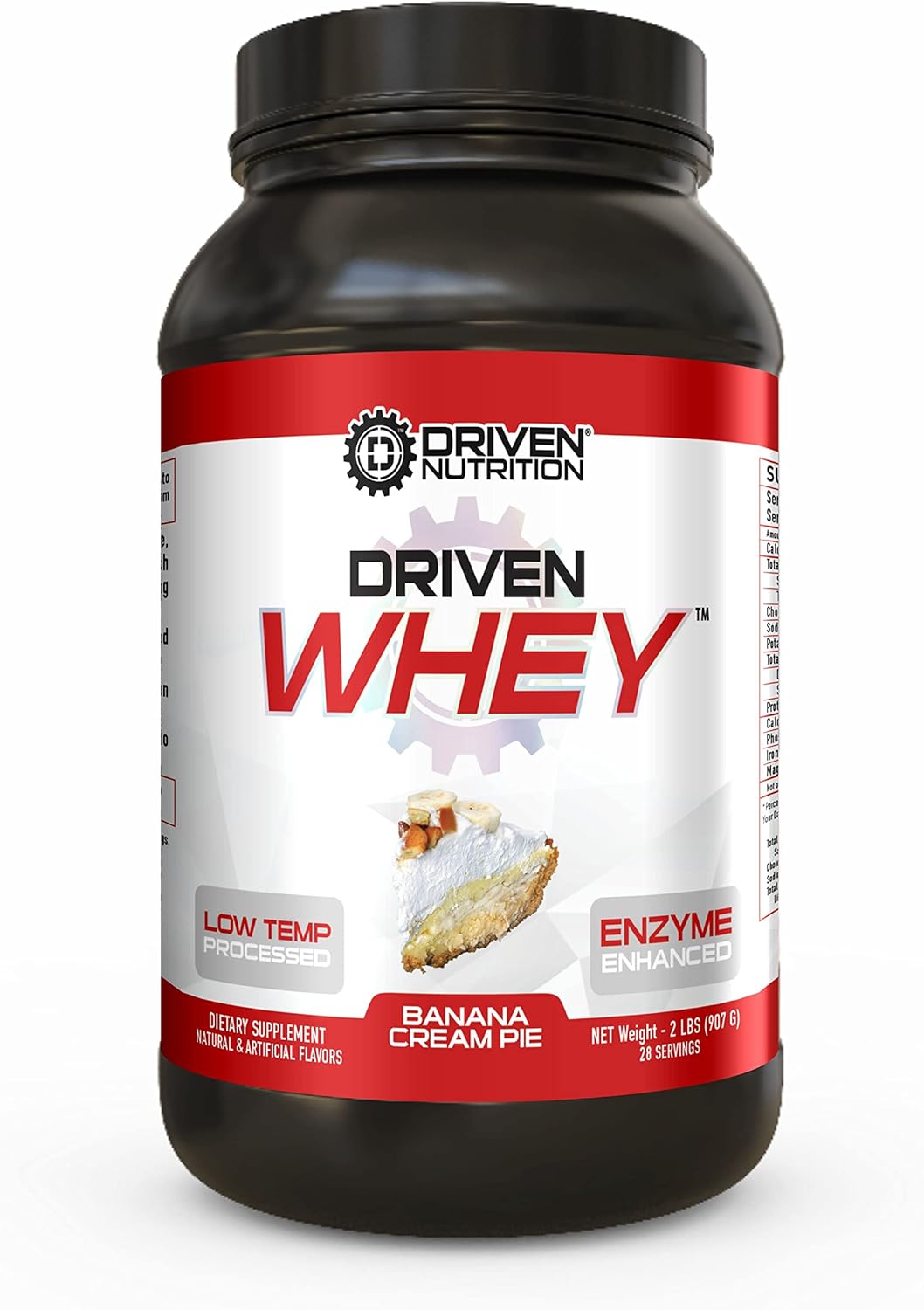 Grass Fed Whey Protein Powder with BCAA and Digestive Enzymes - Banana Pie Flavor - 23g Protein for Muscle Recovery - 2lb Size by Driven Nutrition