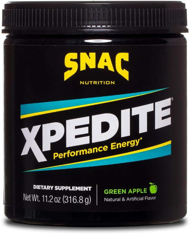 Green Apple Pre Workout Powder - SNAC XPEDITE Performance Energy Drink Supplement (24 Servings)