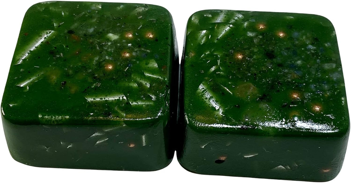 Green Chromium Oxide Mini Cube Tower Busters Crystal Orgone - Green Chromium Oxide Variant
