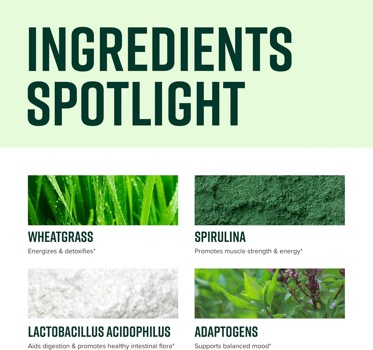 Green Vibrance Superfood Powder with 65 Plant-Based Superfoods, 25 Billion Probiotics, Fiber, Adaptogens & Enzymes - 60 Servings