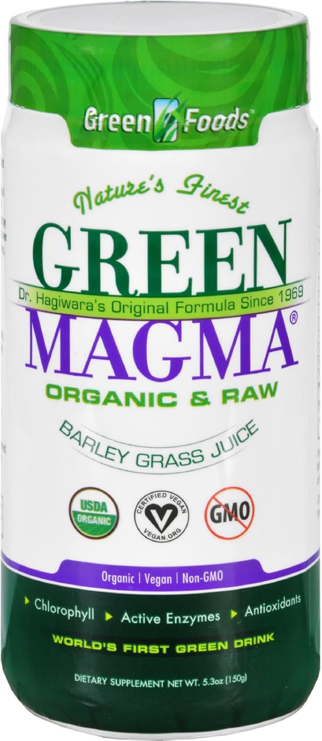 Grevh Green Foods Green Magma Powder, 5.3 oz - Organic Barley Grass Supplement