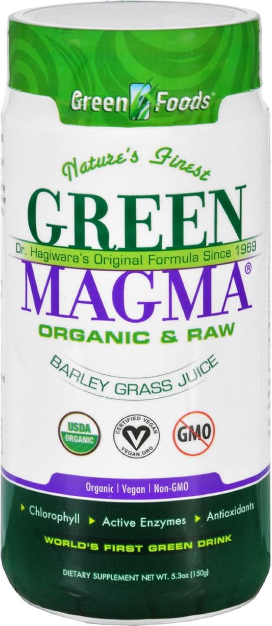 Grevh Green Foods Green Magma Powder, 5.3 oz - Organic Barley Grass Supplement