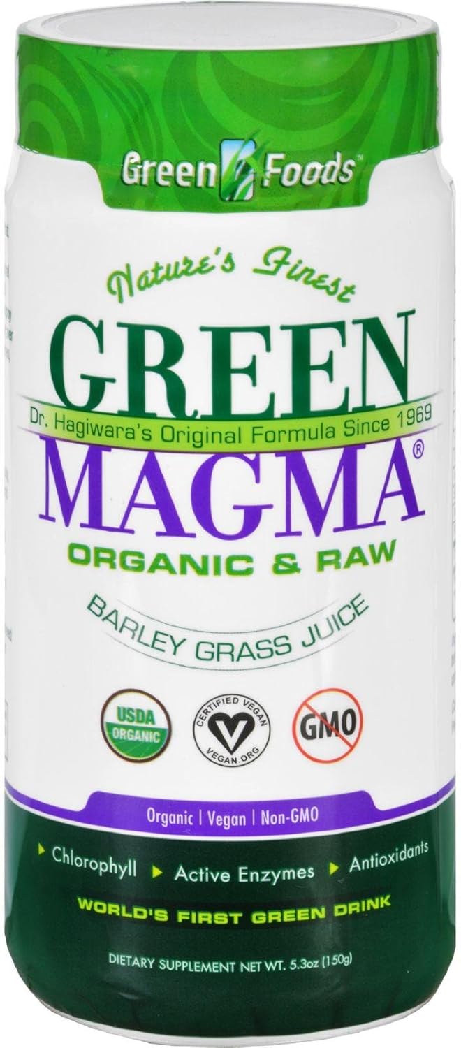 Grevh Green Foods Green Magma Powder, 5.3 oz - Organic Barley Grass Supplement