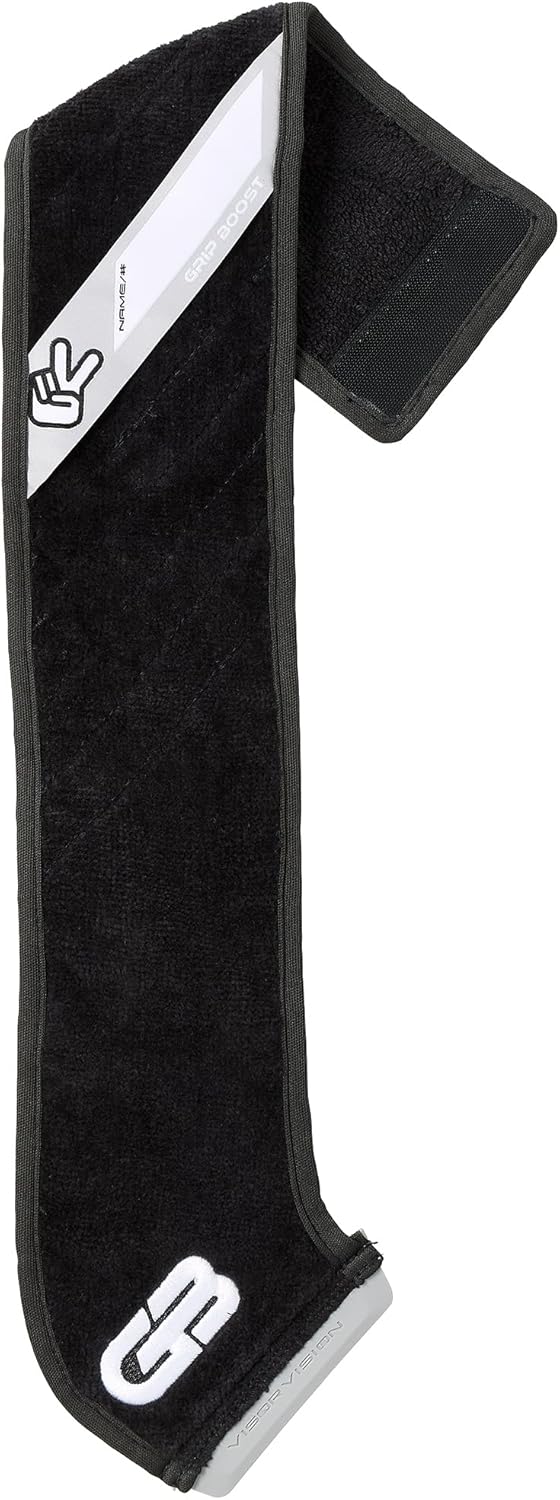 Grip Boost Streamer Football Towel 3.0 in Black - Sports Towel with Glove Cleaner for Drying Hands and Football Accessories