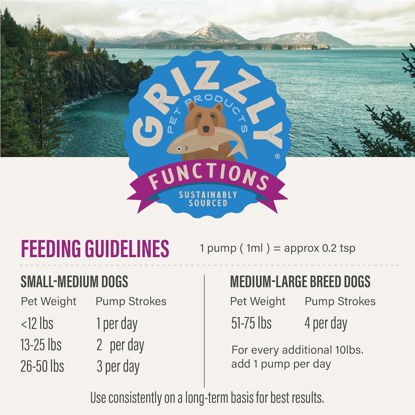 Grizzly Wild Antarctic Krill Oil Dog Food Supplement - Natural Antioxidant & Omega 3 Fatty Acids - 8 oz