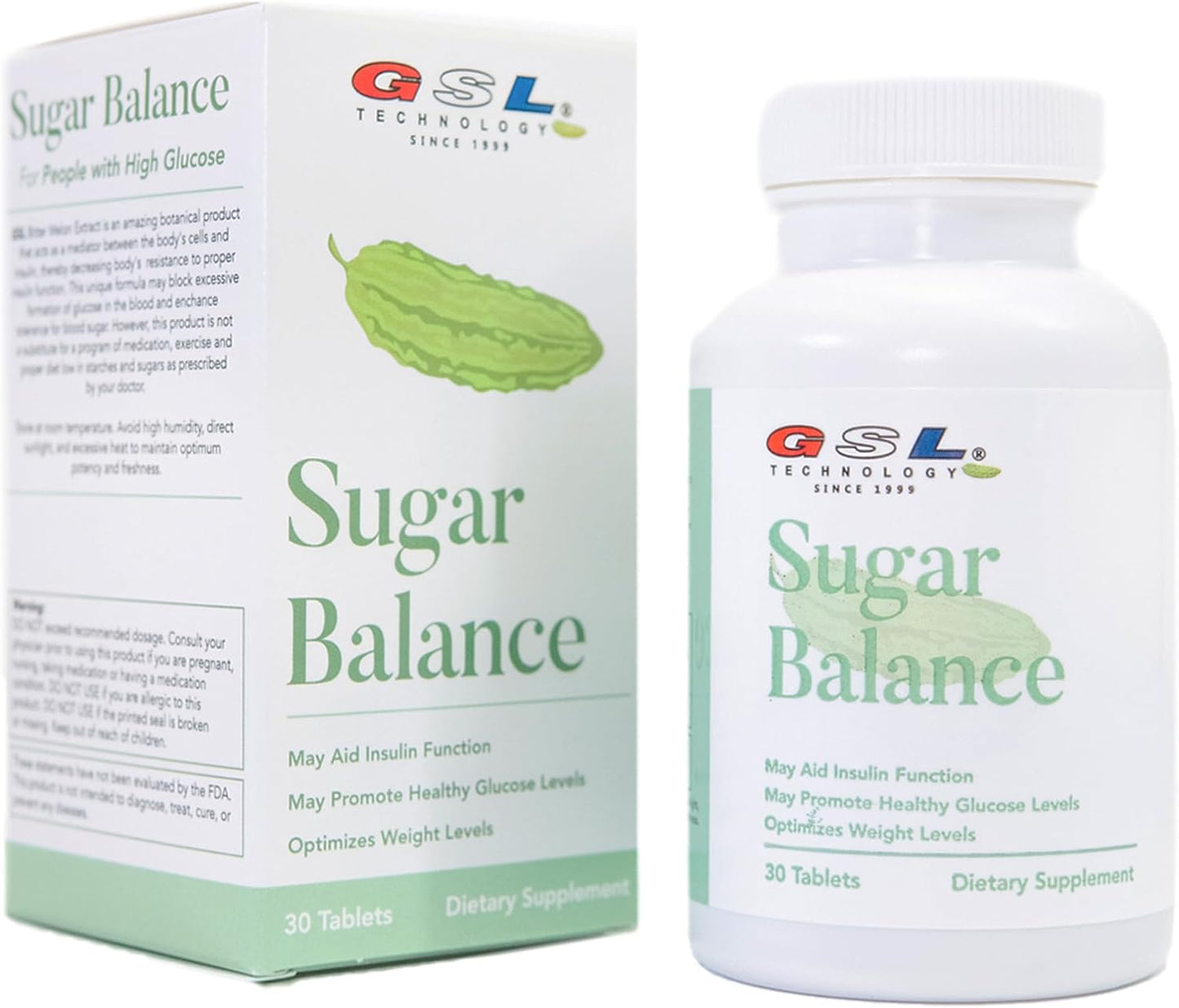 GSL Technology Sugar Balance Supplement with 1000mg Bitter Melon Extract - Made in USA (30 Count)