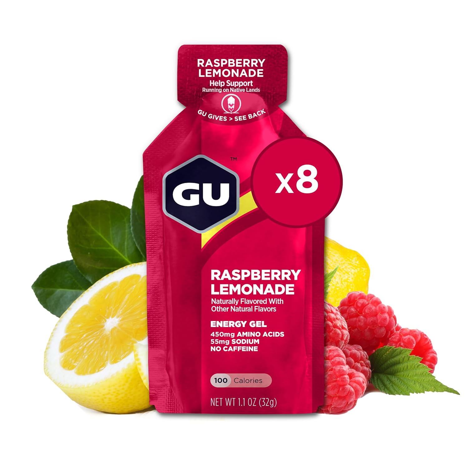 GU Energy Gel 8-Pack: Raspberry Lemonade & Birthday Cake Bundle - Sports Nutrition Energy Gel