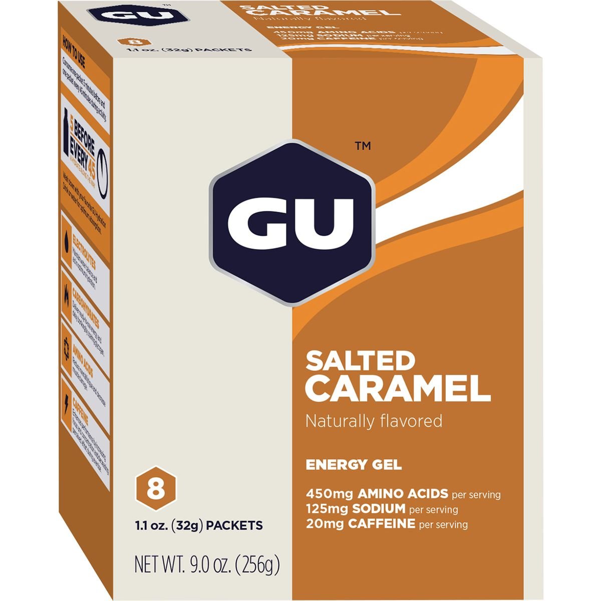 GU Energy Original Sports Nutrition Energy Gel, Birthday Cake and Salted Caramel Flavors, 8-Count Each
