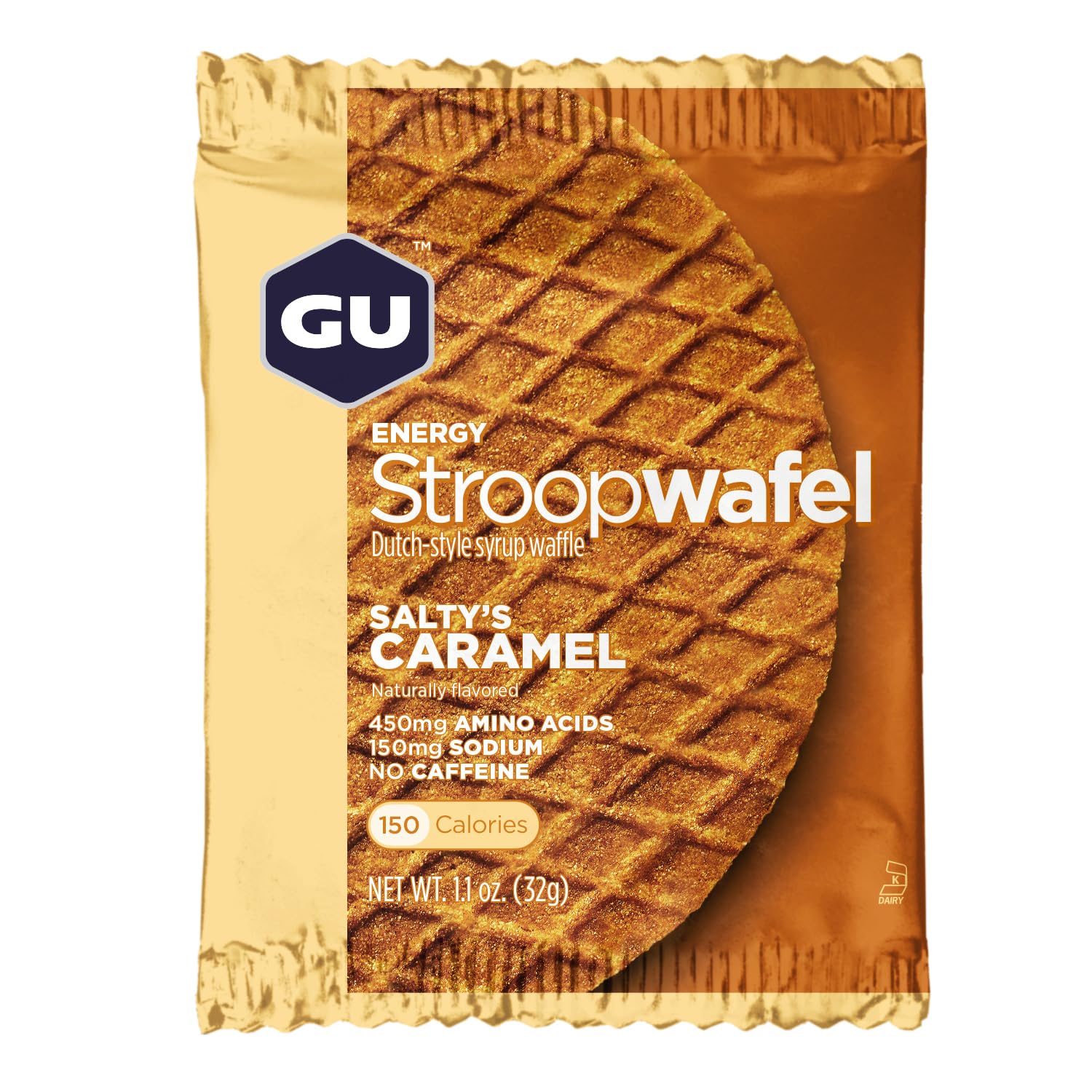 GU Energy Stroopwafel Salty's Caramel and Caramel Coffee Wafers - 16 Count Pack, with Caffeine for Sports Nutrition