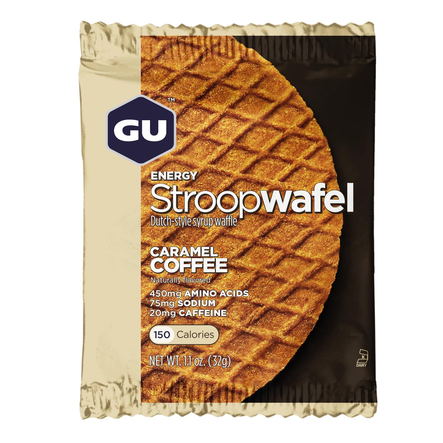GU Energy Stroopwafel Salty's Caramel and Caramel Coffee Wafers - 16 Count Pack, with Caffeine for Sports Nutrition