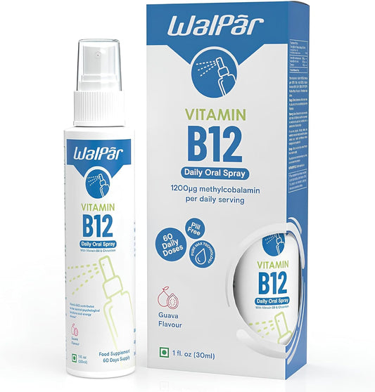 Guava Flavored Vegan-Friendly B12 Vitamin Spray - 60 Doses of Methylcobalamin B12 - Oral Liquid Spray for Health Support