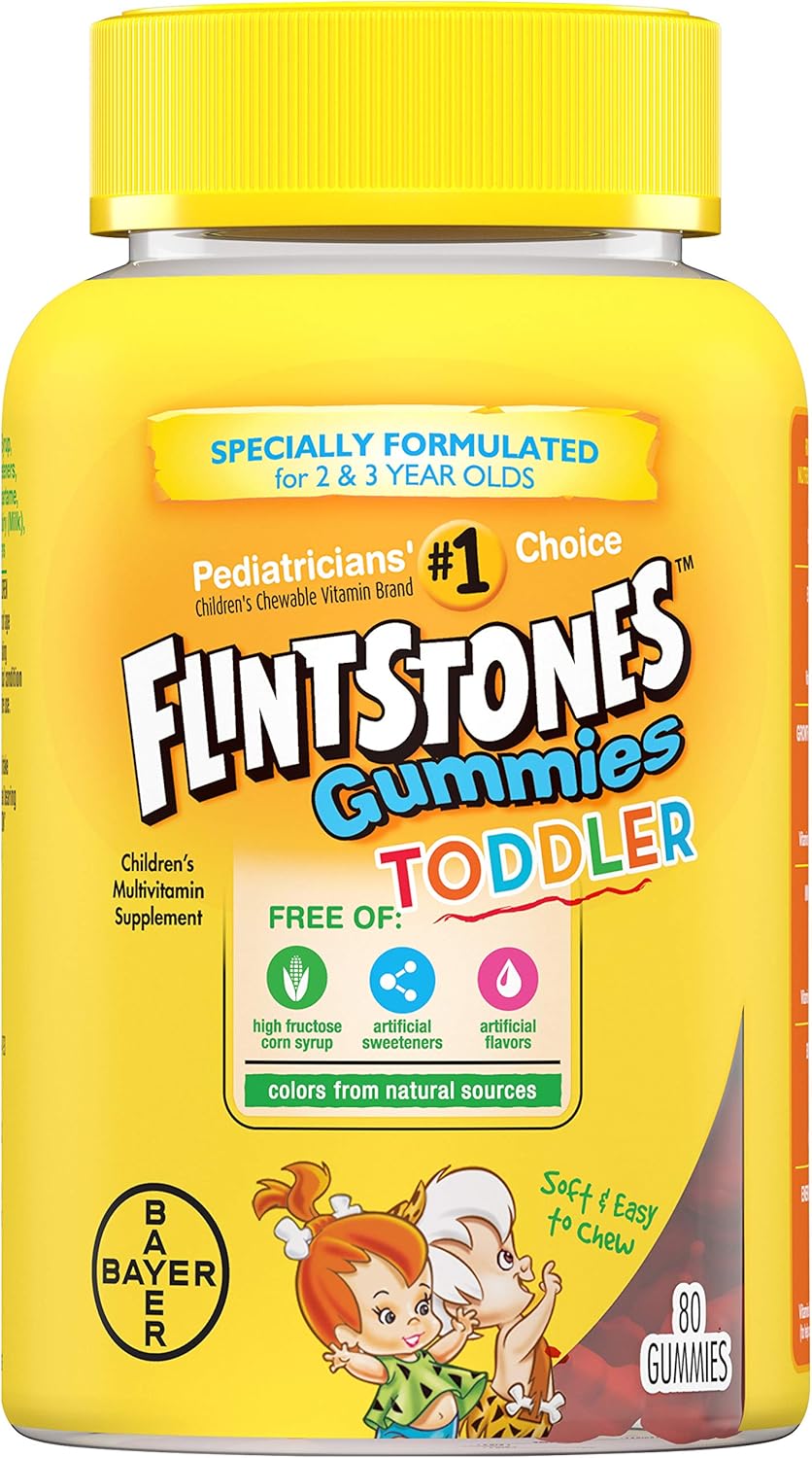 Gummy Multivitamin for Toddlers with Vitamins A, C, D, B12, Zinc - 80ct
