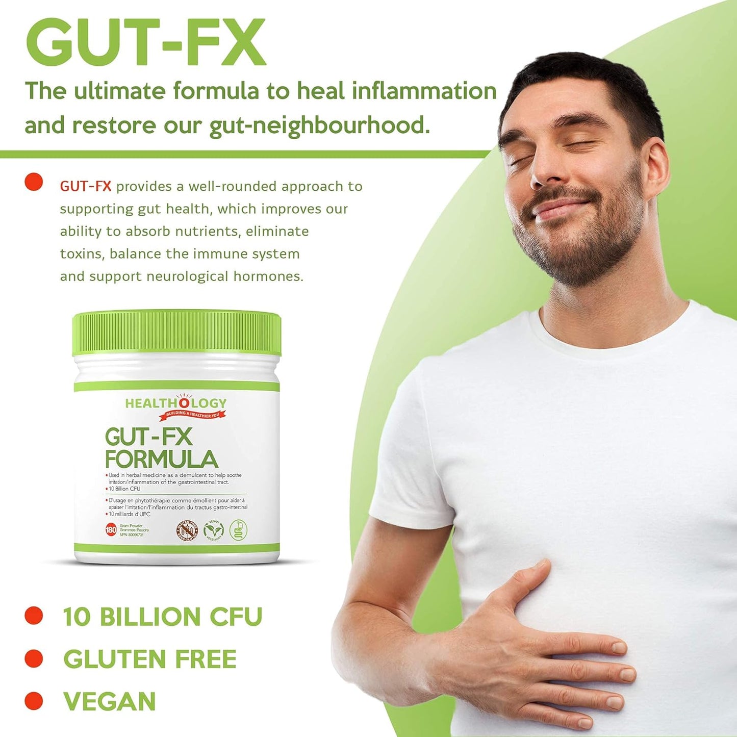 GUT-FX Gut Supplement for Leaky Gut Repair, Inflammation Reduction, Bloating Relief | Probiotics, L-Glutamine, Marshmallow Root