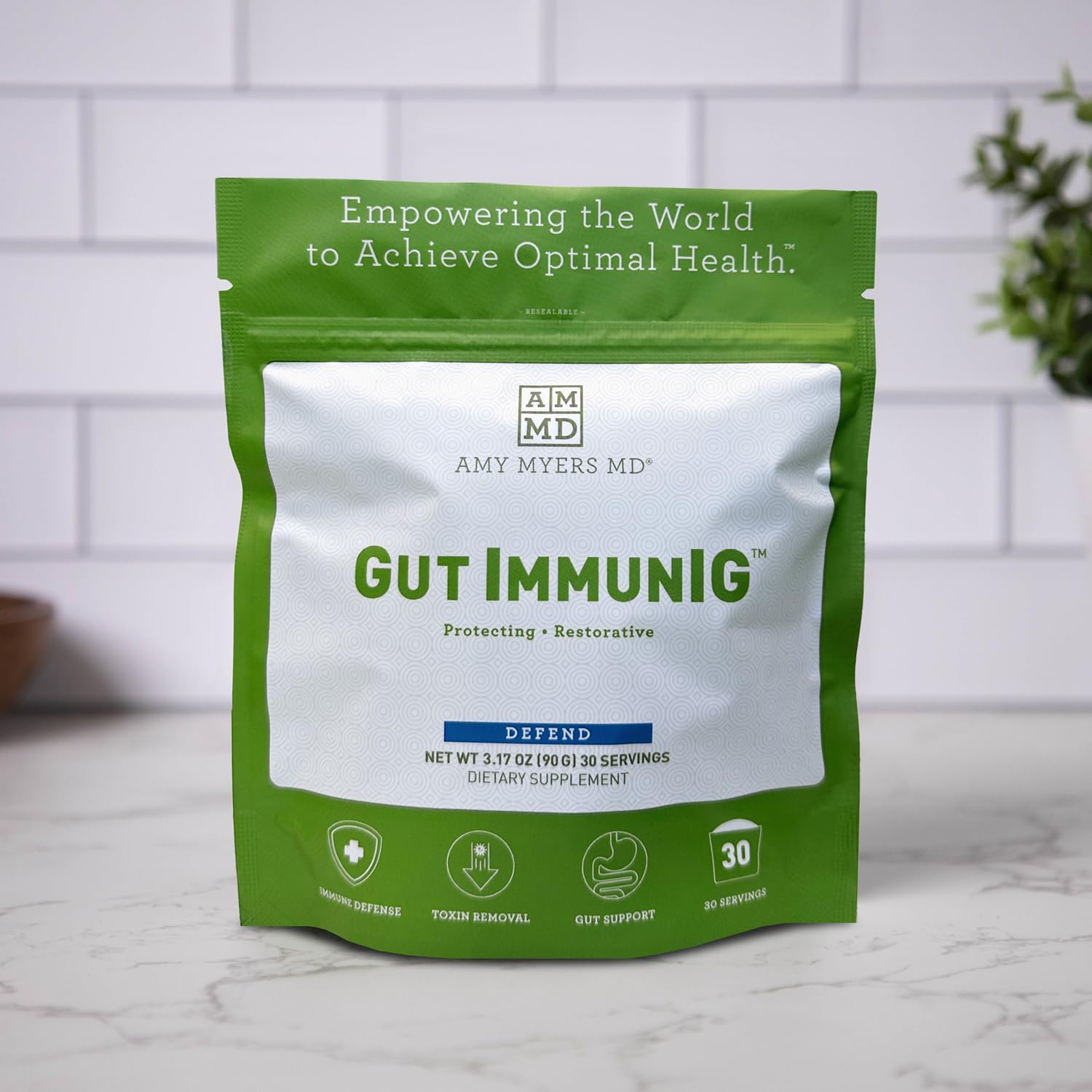 Gut ImmunIG Powder - Digestive Health Supplement for Immune Support - Amy Myers MD Gut Health Supplement - 90g (30 Servings)