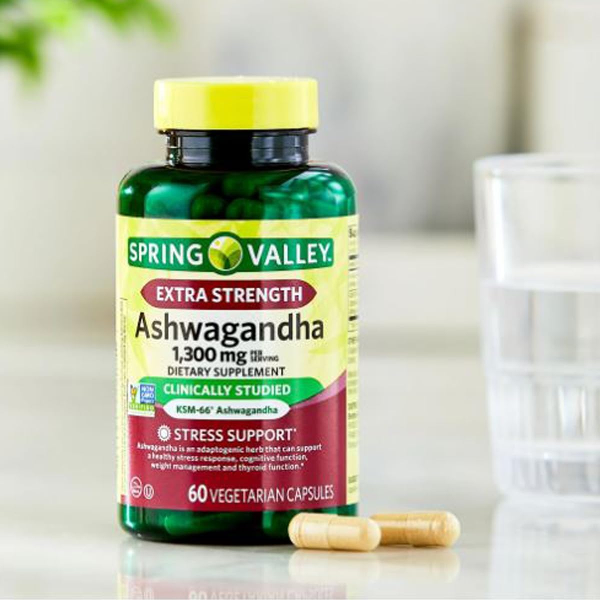 H4U__4 TOP Care Ashwagandha Supplement 1300mg - 60 Vegetarian Capsules for Health