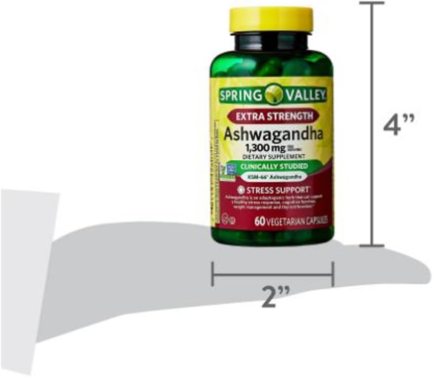 H4U__4 TOP Care Ashwagandha Supplement 1300mg - 60 Vegetarian Capsules for Health