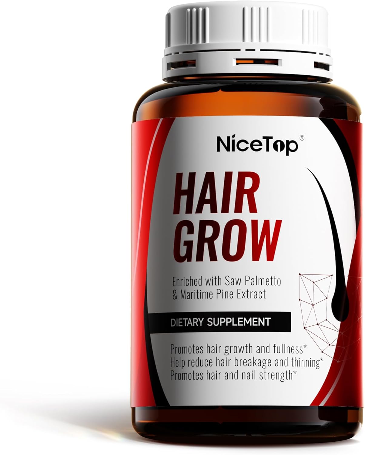 Hair Growth Supplement with Biotin, Vitamins A, C, E, Zinc - Supports Strength, Thickness, Growth - 60 Capsules