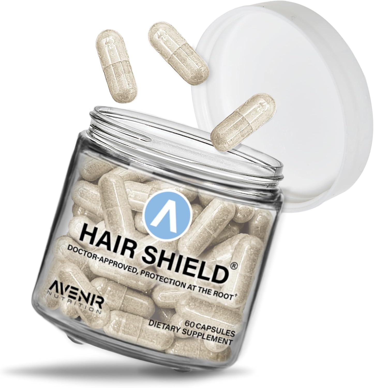 Hair Shield: Vitamins for Hair Growth, Stronger Nails - Biotin, Calcium, Zinc - 60 Capsules