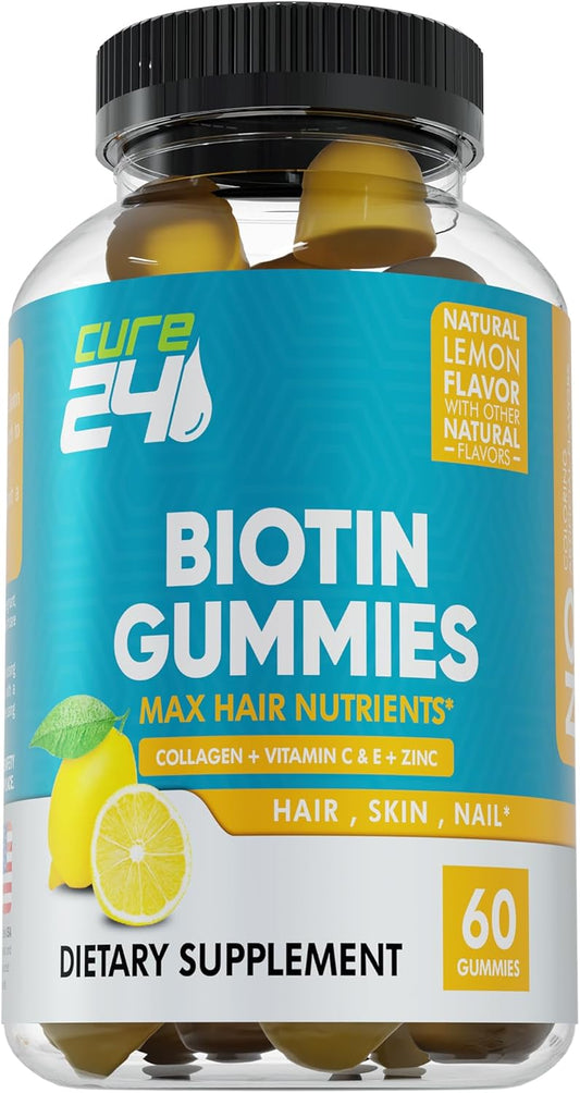 Hair, Skin, and Nail Growth Support Gummies with Biotin, Vitamin C, E, Collagen, and Zinc - 60 Gummies USA Made - BoostGo Australia