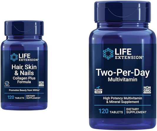 Hair, Skin, and Nails Collagen Plus Formula with Multi-Vitamin & Minerals - 120 Count Tablets